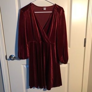 Velvet Maroon Skater Dress